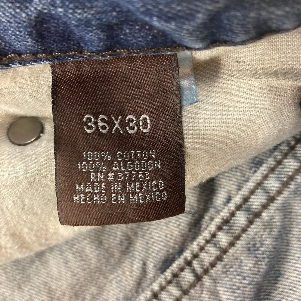 Perry‎ Ellis Jeans Mens Straight Leg Denim Medium Wash 100% Cotton 36x30